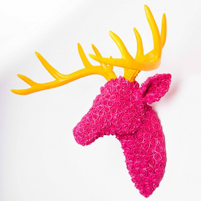 Pink Reindeer Head