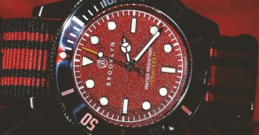 Brooklyn Watch Co. Black Eyed Pea Red Dial Watch