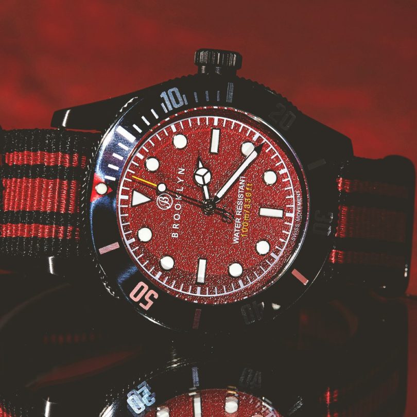 Brooklyn Watch Co. Black Eyed Pea Red Dial Watch