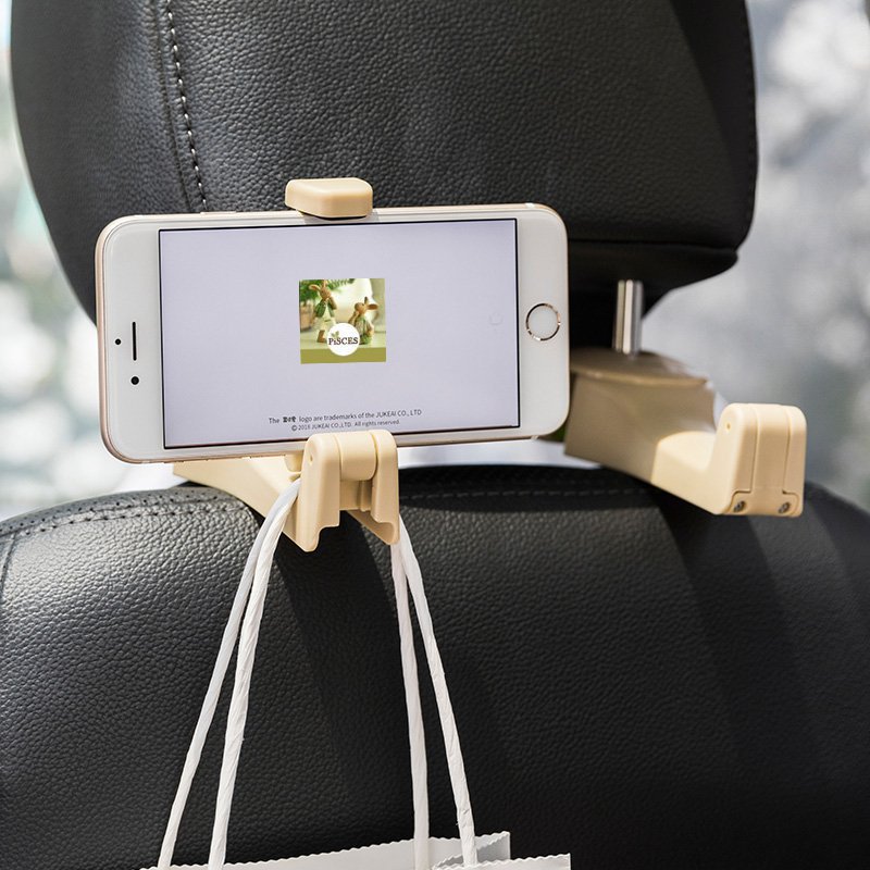 Car Seat Back Hooks with Phone Holder