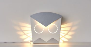 Silver LED Aluminum Owl Light Fixture