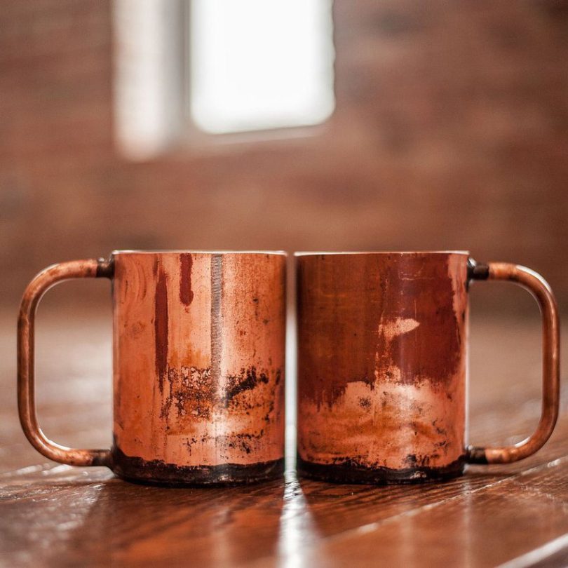 The Rambler Distressed Copper Mug Set