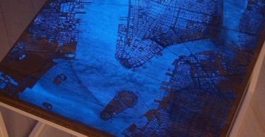 Glowing Map Wood Coffee Table