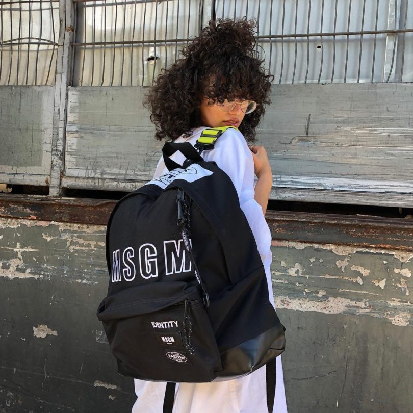 MSGM Black Eastpak Edition Logo Backpack