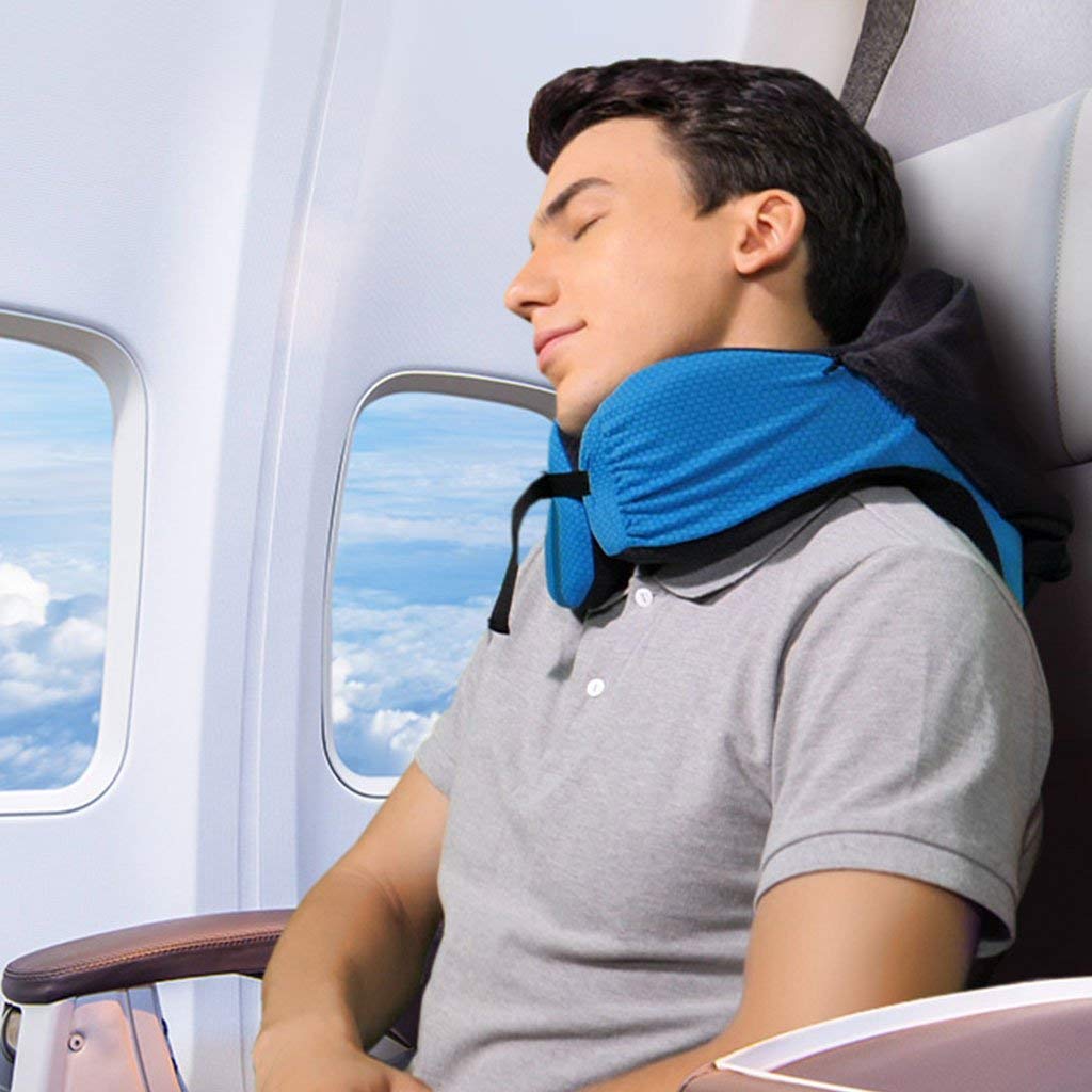 LANGRIA 6-in-1 Memory Foam Neck Support Travel Pillow