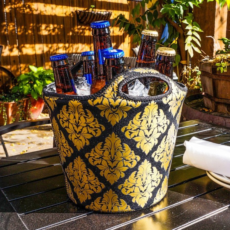 Gold Damask Insulated Neoprene Beverage Bucket by BREKX