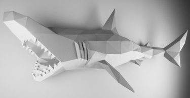 Gray & White XL Shark Papertrophy
