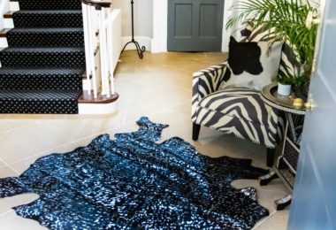 Black & Silver Natural Cowhide Rug