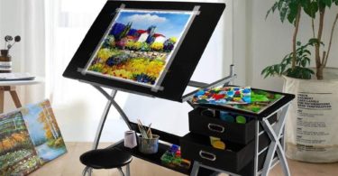 Yaheetech Adjustable Drafting Table Art & Craft Drawing Desk