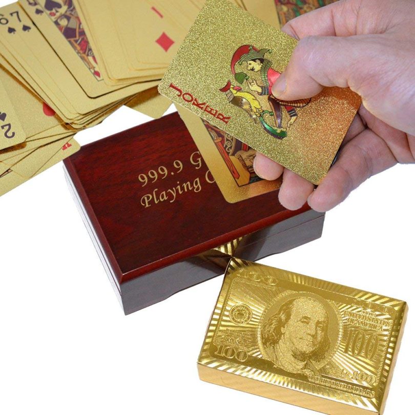 SandiaSummer 24K Gold Foil Playing Cards