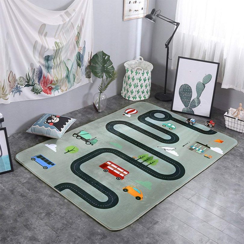 Play Mat with Car Tracks