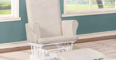 Naomi Home Mateo Wood & Upholstered Glider and Ottoman Set White/Cream