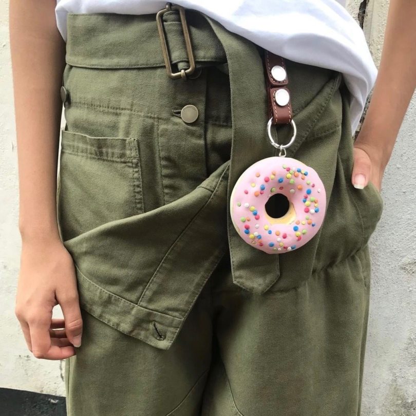 JW Anderson Pink Sprinkles Doughnut Bag Charm