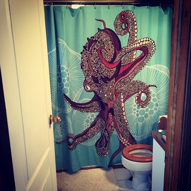 Valentina Ramos Octopus Bloom Shower Curtain