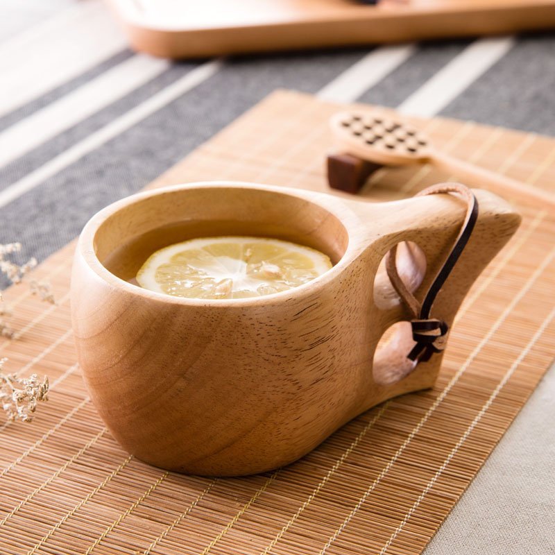 Ergonomic Wooden Coffee Mug