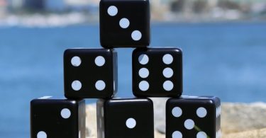 Giant Black & White Wooden Dice