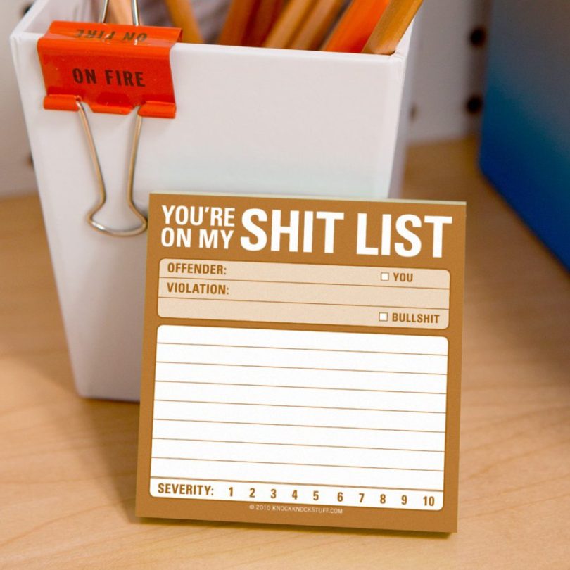 Sh*t List Sticky Notes
