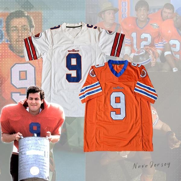 Adam Sandler Bobby Boucher #9 The Waterboy Football Jersey