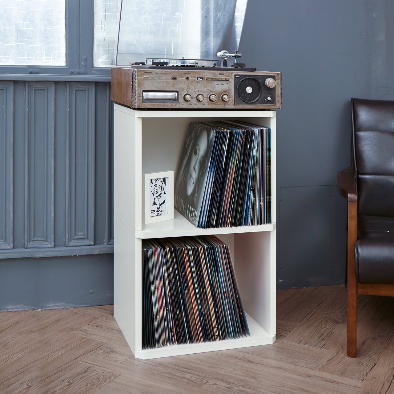 Two Shelf Eco Friendly Vinyl Record Cube