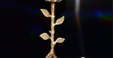 Golden Tree Hurricane Candle Holder