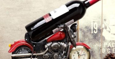 Motorcycle Wine Bottle Holder with Clock
