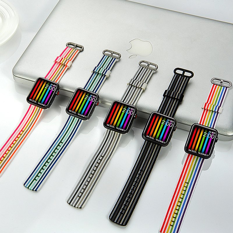 Rainbow Nylon Apple Watch Band