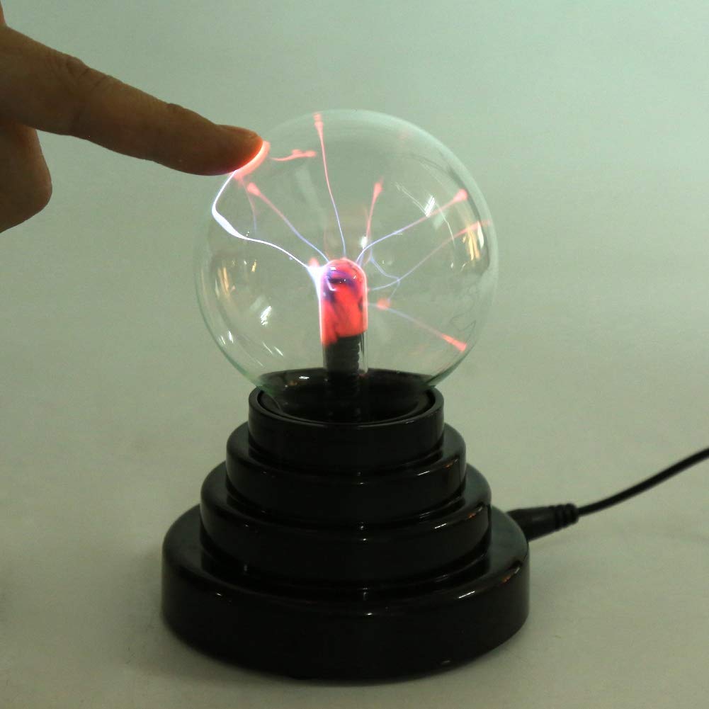 Fdit Creative Ball Light Plasma Ball Lamp Light Touch Sensitive Nebula Sphere Globe Novelty Toy USB or Battery Powered Party Gift Desk Lamp Bedroom Office Decor