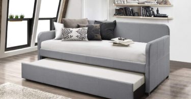 Home Design Tiara Upholstered Daybed With Trundle (Light Grey)