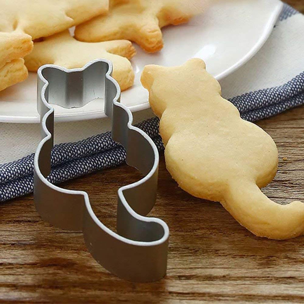 Tuscom Cartoon Animal Kitten Cutting Sugar Craft Aluminium Cake Cookies Pastry Baking Cutter Mold