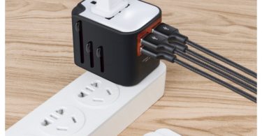 Worldwide Plug Adapter With 4 Port USB Fast Charger