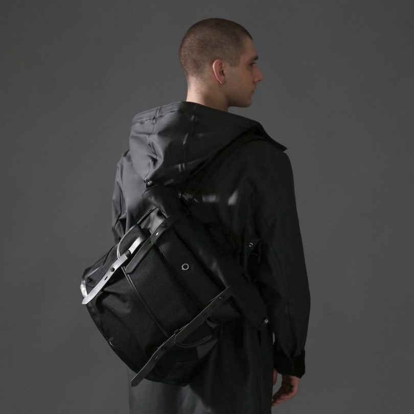 Stighlorgan Black Raan Rolltop Shoulder Bag / Backpack