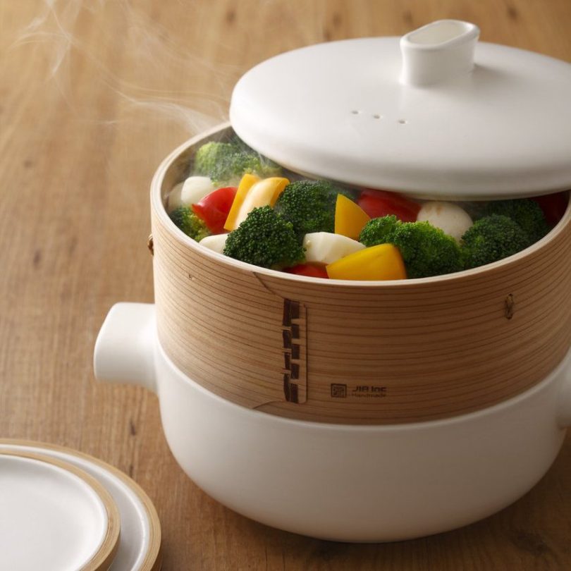 JIA Inc. Steamer Set With Optional Rice Cooking Lid