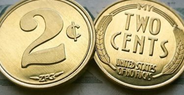 ZFG Inc. Two Cents / My Two Cent Novelty Gag Gift Tradeable Coins, Gold Color, 15-Coins