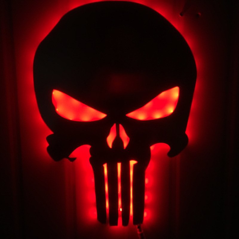 Punisher Mirror Colorful Night Light