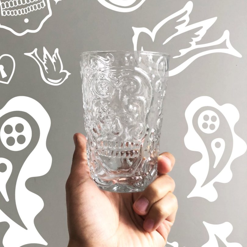Candy Skull Drinking Glass Set
