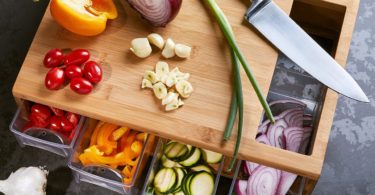 Bamboo Cutting Board with Trays