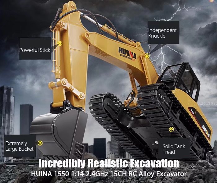 RC Alloy Excavator RTR 1:14 2.4GHz 15CH