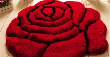 Lotus Karen 3D Rose Shape Carpet Heavy-Duty Ultra Soft Area Rug for Living Room
