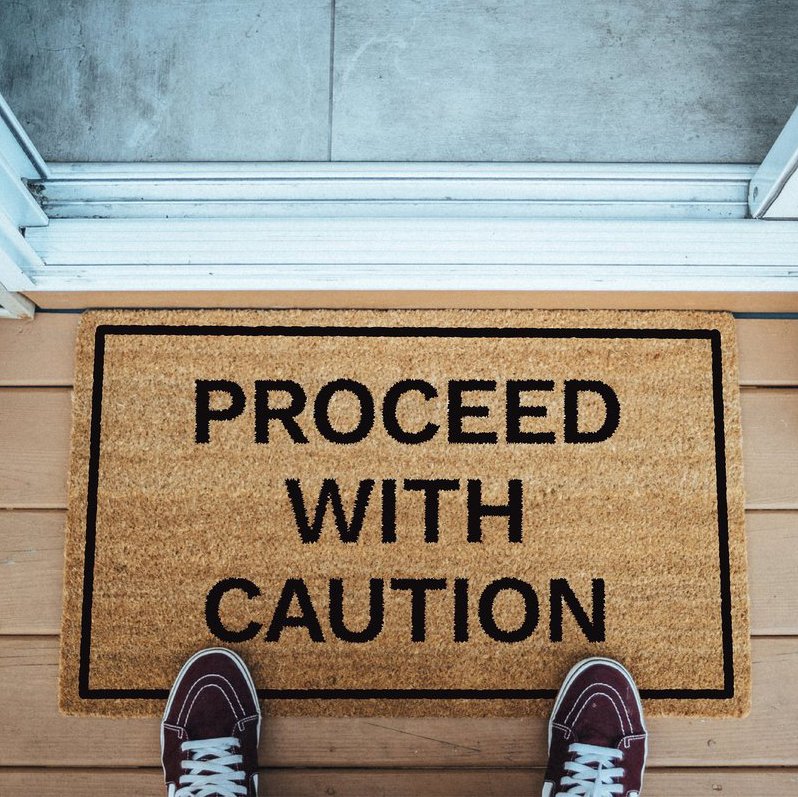 Proceed With Caution Doormat