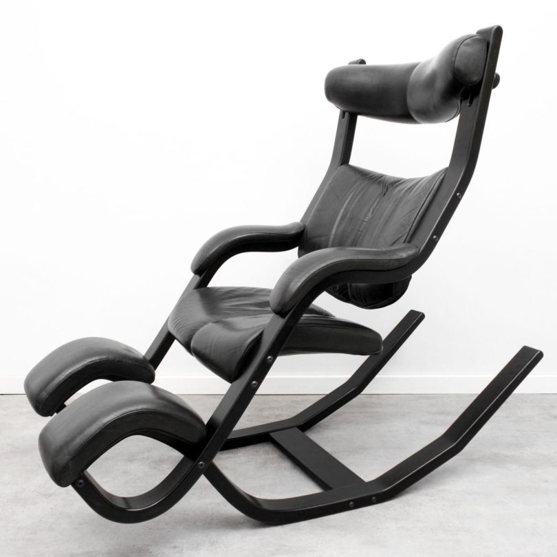 Leather Gravity Balans Relax Armchair by Peter Opsvik for Stokke
