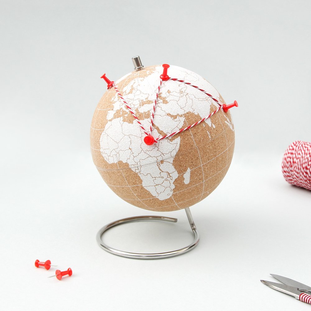 Suck UK Cork Globe-Pinpoint Your Travels, Adventures and Memories