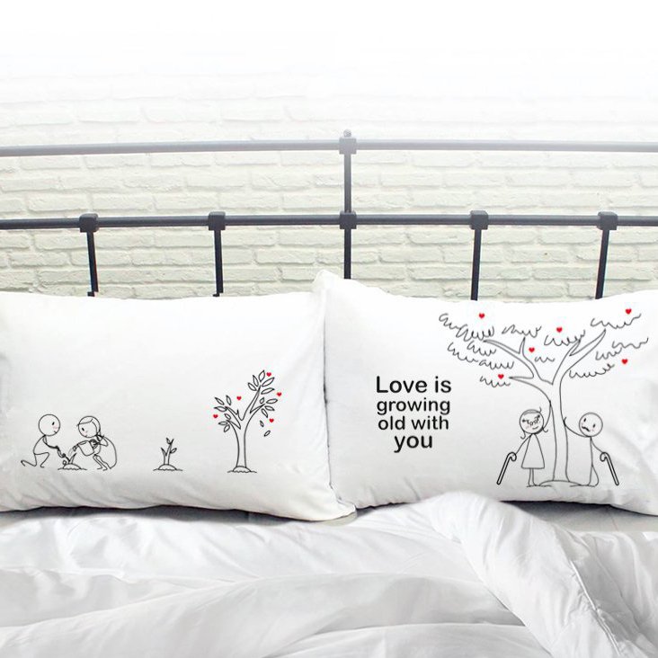 Grow Old with You Couple Pillowcases
