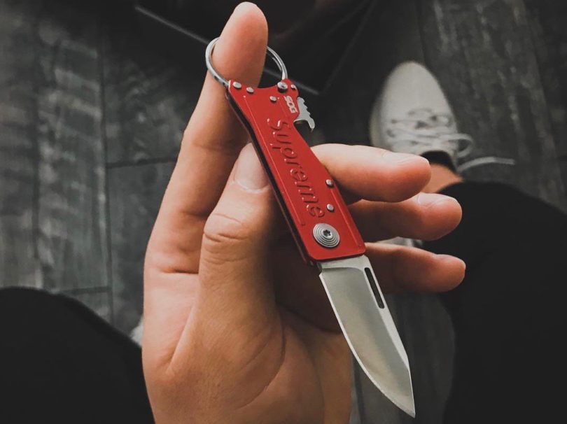 Supreme SOG Keytron Folding Knife Red