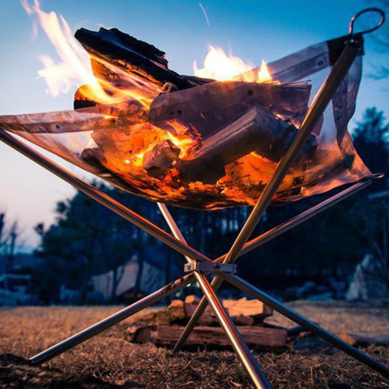 Rootless Portable Collapsing Steel Mesh Fire Pit