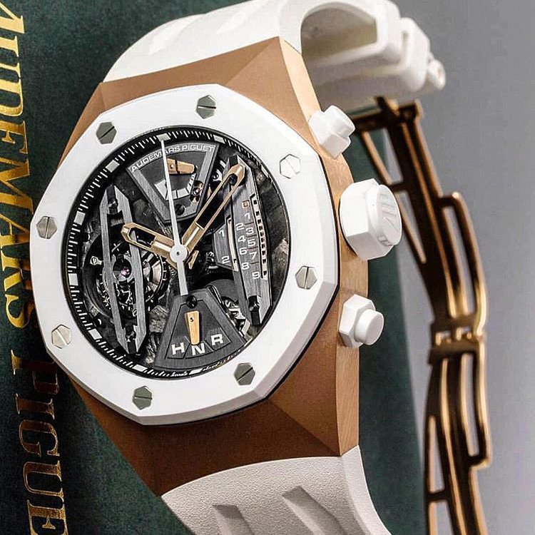 Audemars Piguet Royal Oak Concept 44MM White 18K Rose Gold Tourbillon Chronograph