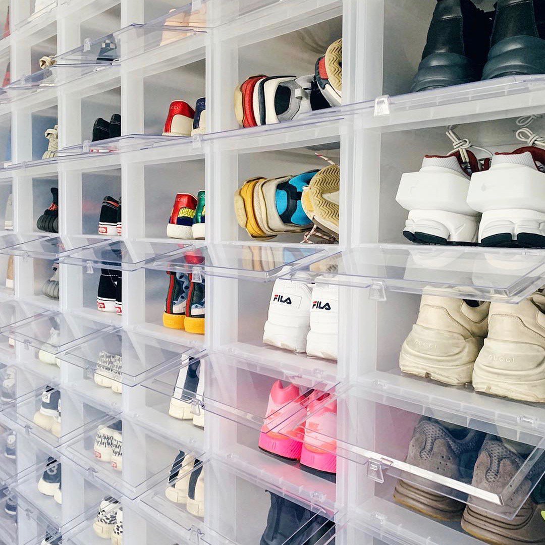 Drop-Front Shoe Storage Boxes