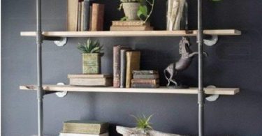 Industrial Retro Wall Mount Iron Pipe Shelf Hung Bracket Diy Storage Shelving Bookshelf