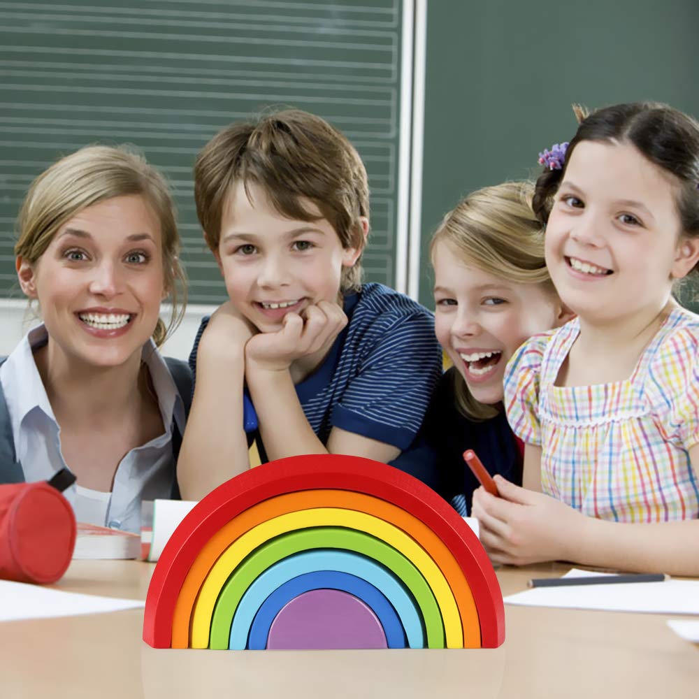 Wooden Rainbow Building Blocks