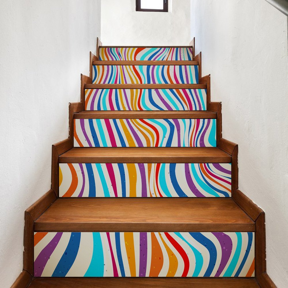 LHKAVE 6Pcs 3D Stairs Stickers