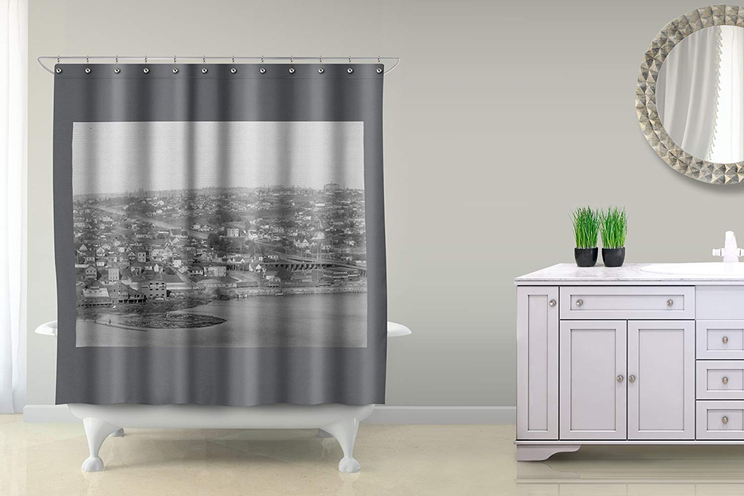 Fremont and Wallingford Photograph Polyester Shower Curtain